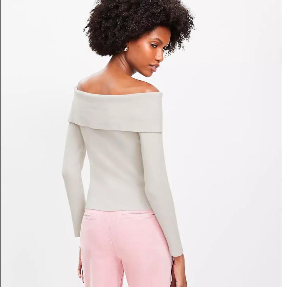 Loft Ribbed Off-Shoulder Sweater - Picture 3 of 5